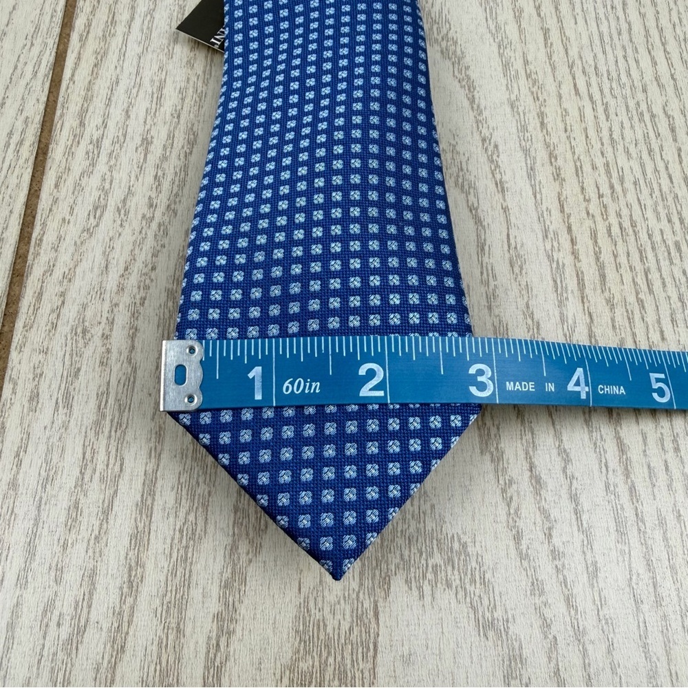 728 Alfani Men's Tie Hazel Neat 400 Blue $55 Lyocell Polyester Blend - Picture 2 of 5